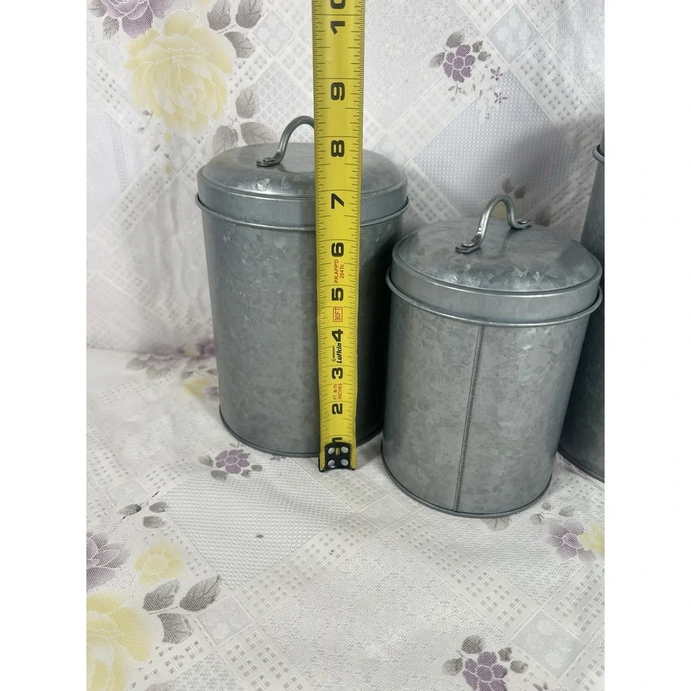 Set of 3 Food Containers with Lids, Rustic Vintage Jars, Country Kitchen